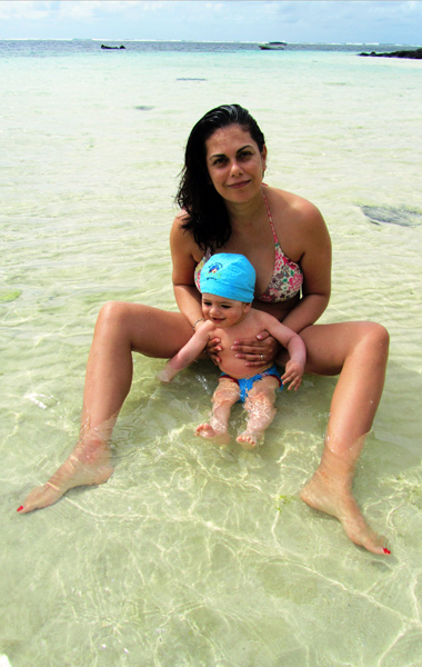 Mauritius con neonato