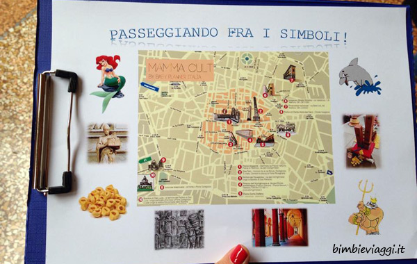 Itinerario a Bologna con bambini-simboli