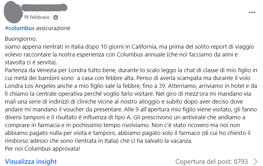 columbus assicurazioni viaggio recensioni 2024